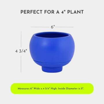 GU GREENERY: Unlimited Sutton Self-Watering Planter Pot for 4" Plants, Modern Design for Healthy Roo...