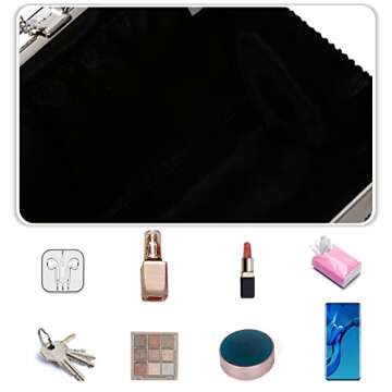 CORIOS Women Velvet Evening Bag Sparkly Rhinestone Clutch Bag Bridal Wedding Purse Charming Glittering Handbag Elegant Crossbody Bag Shoulder Bag for Wedding Banquet Cocktail Prom Party Black