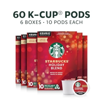 Starbucks Holiday Blend K-Cup Pods for Keurig Brewing