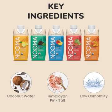 NOOMA - Hydrating Sports Drink - Organic Electrolyte Drink - 0 Added Sugars - 30 Calories & 505mg Electrolytes - Variety Pack - 12 Pack (16.9oz each)