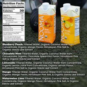 NOOMA - Hydrating Sports Drink - Organic Electrolyte Drink - 0 Added Sugars - 30 Calories & 505mg Electrolytes - Variety Pack - 12 Pack (16.9oz each)