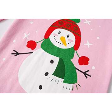 Family Feeling Baby Girls Boys Long Sleeve Christmas Pajamas Sets Cotton Pyjamas Toddler Infant Kids 18-24 Months Snowman