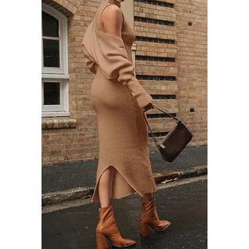 Stylish PRETTYGARDEN 2 Piece Maxi Sweater Dress Set