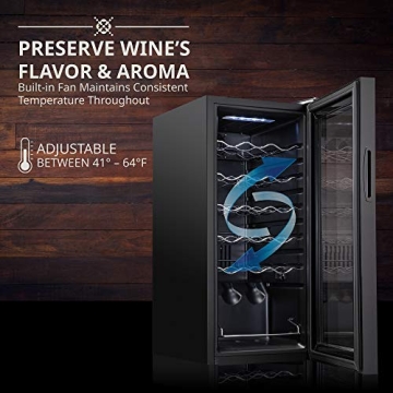 Ivation 18 Bottle Wine Cooler Refrigerator Efficient Storage