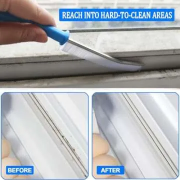 Crevice Cleaning Brush,3 Pack Upgraded Hard Bristle Crevice Gap Cleaning Brush,Crevice Cleaning Tool,Small Crevice Brush for Kitchen Bathroom Tiles Window Track - Non Slip and Multicolor