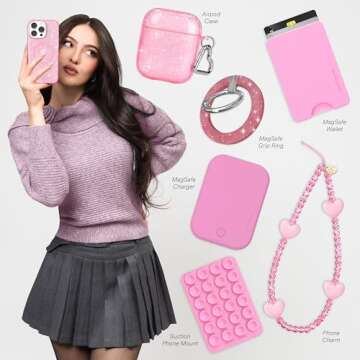 VELVET CAVIAR for iPhone 16 Pro Case Pink Glitter - Compatible with MagSafe [10ft Drop Tested] - Sta...