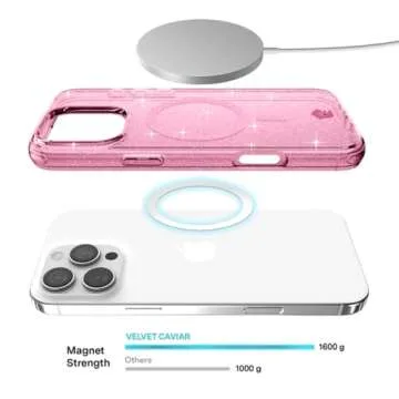 VELVET CAVIAR iPhone 16 Pro Case Pink Glitter - MagSafe Compatibility