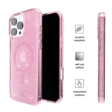 VELVET CAVIAR iPhone 16 Pro Case Pink Glitter - MagSafe Compatibility