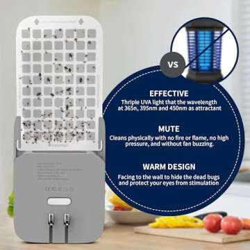Mosalogic Fly Trap - Silent Bug Killer & Night Light
