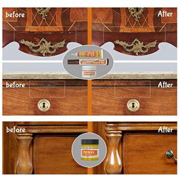 REALINN Wood Furniture Repair Kit- Set of 28 - Touch Up Markers, Fillers with Wood Putty - Repair Sc...