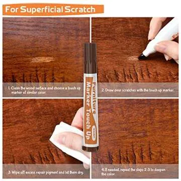 REALINN Wood Furniture Repair Kit- Set of 28 - Touch Up Markers, Fillers with Wood Putty - Repair Scratch, Cracks, Hole, Discoloration for Wooden Door, Floor, Table, Cabinet