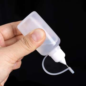 Bantoye 10 Pcs Needle Tip Glue Bottle Applicator DIY Quilling Tool Precision Tip Glue Plastic Liquid Dropper Bottles (30 ml)