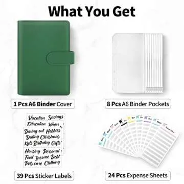 Sooez Budget Binder with Zipper Cash Envelopes & Expense Sheets for Budgeting and Saving Money, Mone...