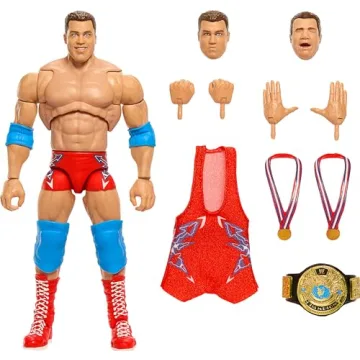 Mattel WWE Ultimate Edition Action Figure & Accessories, 6-inch Kurt Angle Collectible Set, Swappabl...