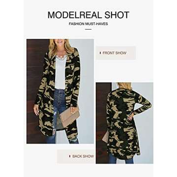 Stylish Elapsy Open Front Leopard Long Knit Cardigan