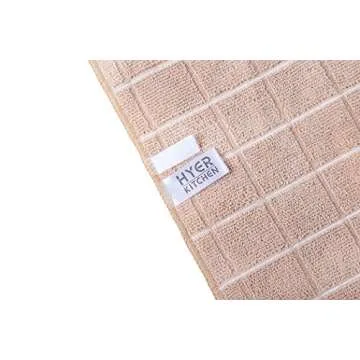 Microfiber Dish Towels - Soft, Super Absorbent and Lint Free Kitchen Towels - 8 Pack (Lattice Designed Camel Colors) - 26 x 18 Inch (Camel)