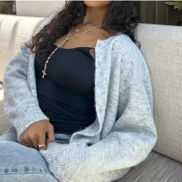 Light Heather Gray Crop Cardigan for Stylish Outfits