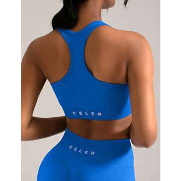 CELER Sports Bras for Women Racerback Chemistry Seamless Workout Yoga Gym Fitness Bra with Removable...