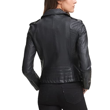 Levi's Faux Leather Moto Jacket for Women, Classic Black