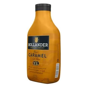 Hollander Caramel Café Sauce | GMO Free, Corn Syrup Free, Soy/Gluten Free |15 fl. oz. Squeeze Bottle | Flip Cap