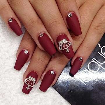 20pcs Alloy Crown Nail Charms - Hollow Out Shiny Gold & Silver Rhinestones for Exquisite 3D Nail Art Designs