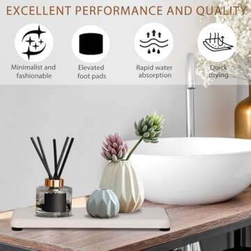 4PCS Quick Drying Diatomite Stone Sink Tray Set
