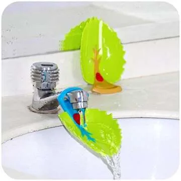 Yonisun Faucet Cover, Leaf Design Safety Faucet Extender for Children Toddler Kids Hand Washing Baby Kids Hand Wash Helper Bathroom Sink(2PCS/Pack)
