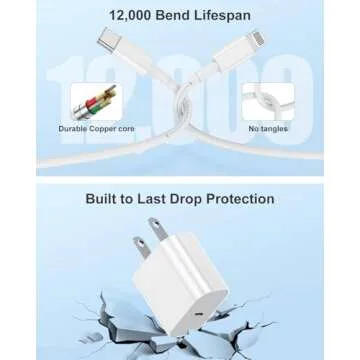 Susnwere 20W Fast Charging Adapter & USB-C Lightning Cables