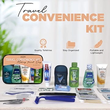 Asom Toiletry Travel Kit 20 PCS TSA Approved Hygiene Set