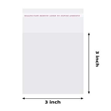 Morepack 200 Pieces Self Sealing Cellophane Bags 3x3 Inches