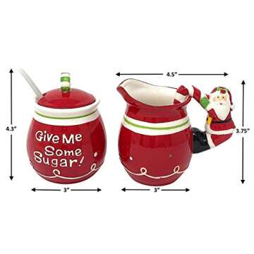 Ceramic Santa Sugar & Creamer Set for Holiday Hosting