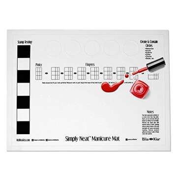 Bliss Kiss Simply Neat Manicure Mat - Silicone Manicure Mat for Stamping and Nail Art