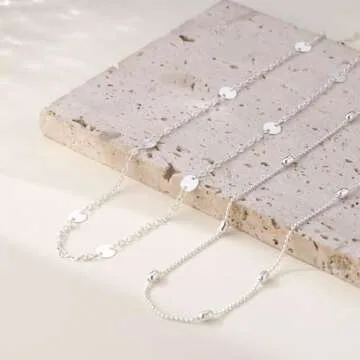 CAROVO Belly Waist Chain for Women 14K Silver Plated Layered Body Chains Boho Coin Bead Belly Chain Sexy Bikini Body Jewelry for Women Adjustable