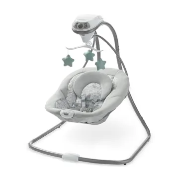 Graco Simple Sway Swing in Ivy - Gentle Swaying Motion, Compact Design, and Soothing Vibration