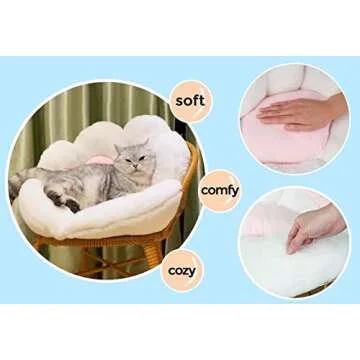 ELFJOY Comfy Chair Cushion Plush Cat Paw Cushion Kawaii Home Decor Cat Pillow for Office and Computer Gaming Chair (70 * 60cm, White)