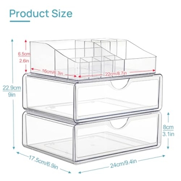 Vtopmart Clear Makeup Organizer for Countertop