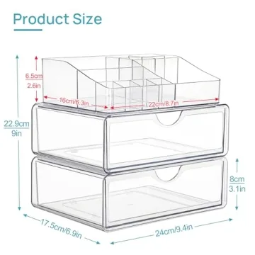 Vtopmart Clear Makeup Organizer for Countertop