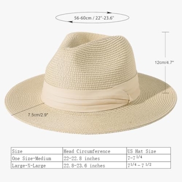 Stylish Lanzom Women Wide Brim Panama Hat for Summer