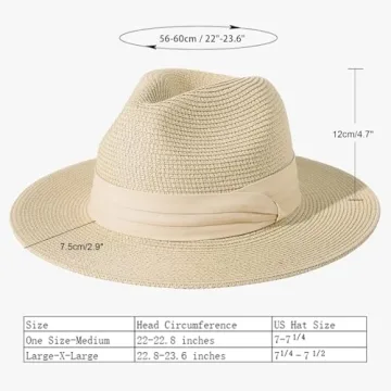 Stylish Lanzom Women Wide Brim Panama Hat for Summer