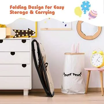 BABY JOY 2 in 1 Baby Bouncer, Portable Baby Rocker with 3-Point Harness, Folding Stationary Seat Infant Bouncer for Babies, Newborns (Beige)