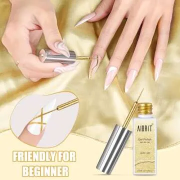 AIBRIT Gel Liner Art Polish Set - 4 Colors for DIY