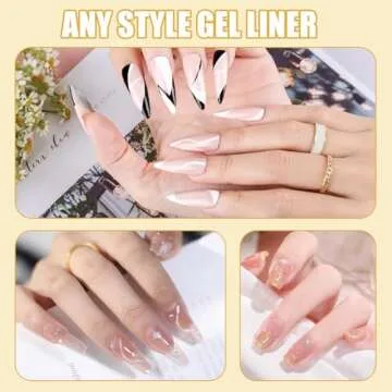 AIBRIT Gel Liner Art Polish Set - 4 Colors for DIY