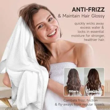 Umisleep Extra Large Microfiber Hair Towel for Curly Hair