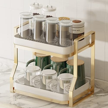 COVAODQ 2 Tier Coffee Cup Holder for Countertop Storage