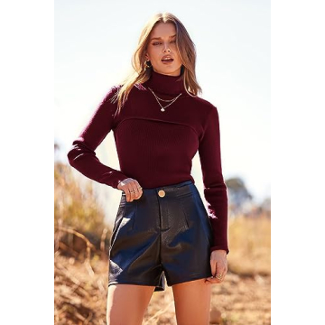 PRETTYGARDEN Turtleneck Pullover Sweater for Women