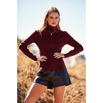 PRETTYGARDEN Turtleneck Pullover Sweater for Women