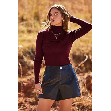 PRETTYGARDEN Turtleneck Pullover Sweater for Women