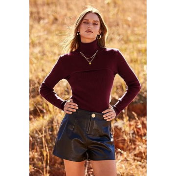 PRETTYGARDEN Turtleneck Pullover Sweater for Women