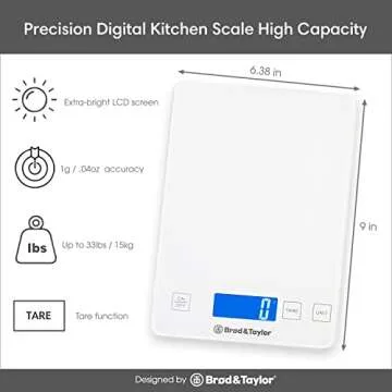 Brod & Taylor High Capacity Baking & Kitchen Scale | (15kg / 33lbs Max)