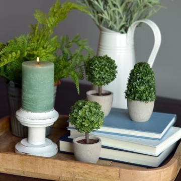 Realistic Faux Boxwood Topiary Set of 3 for Stunning Decor